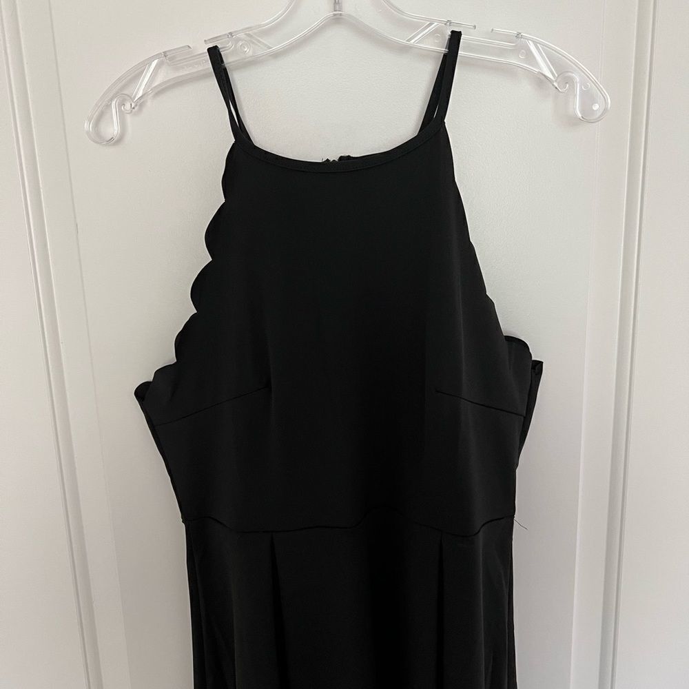Scallop halter skater dress